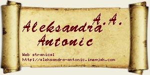 Aleksandra Antonić vizit kartica